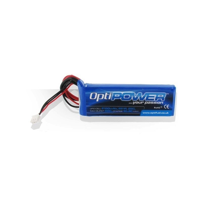 OptiPower Lipo Battery 2150mAh 2S1P 25C RX Pack