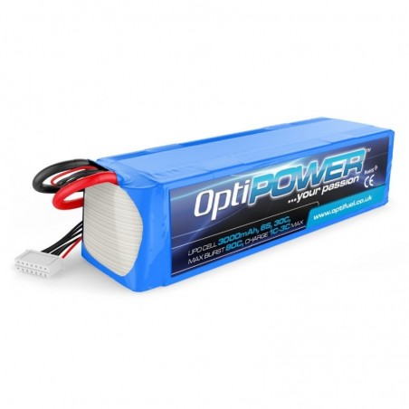 OPTIPOWER 6S 3000mAh 30C Lipo